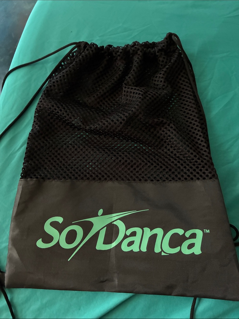 SODANCA Black Mesh Drawstring Dance Bag new!